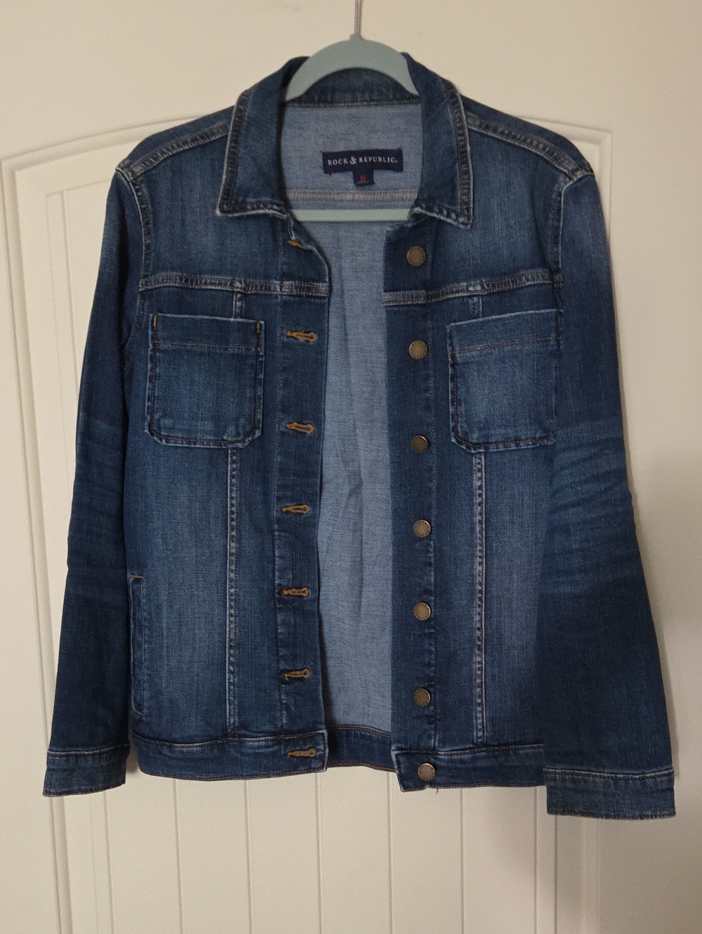 Rock & Republic Blue Denim Jacket with Chest Pockets